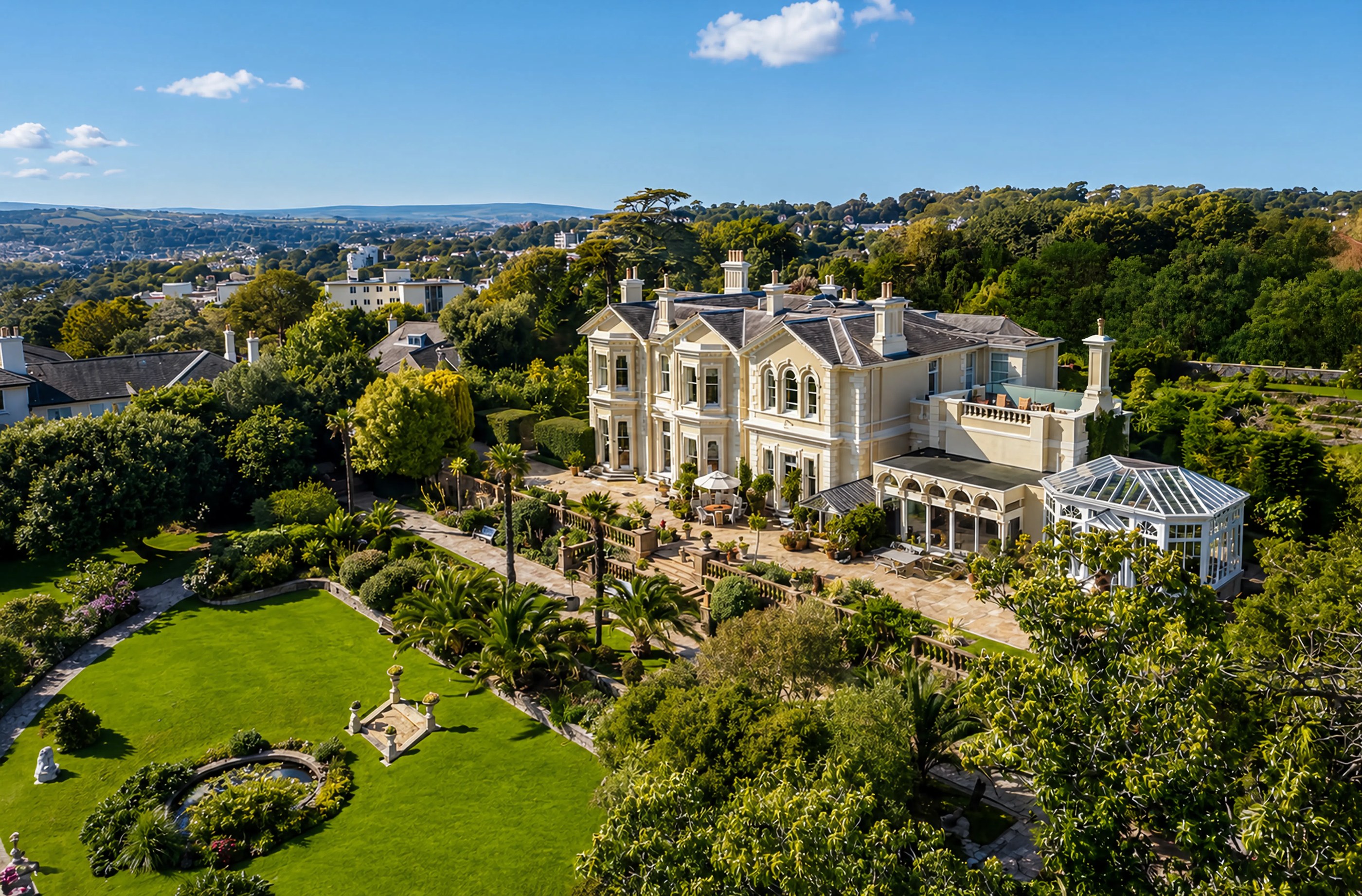 Wylam House from above, overlooking Torbay