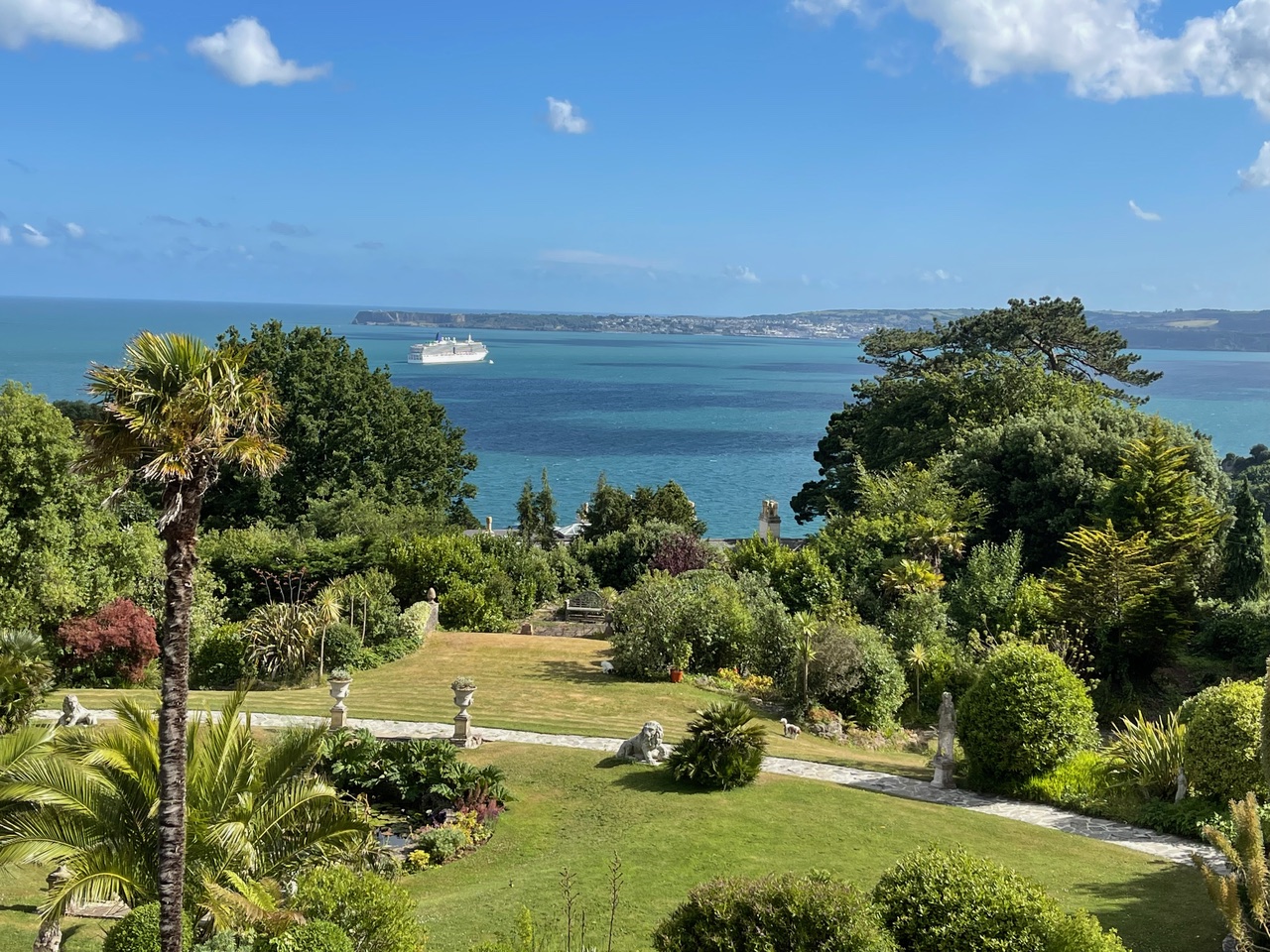 The garden looking across Torbay